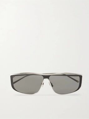 $685 Saint Laurent Silver SL 605 Luna Sunglasses